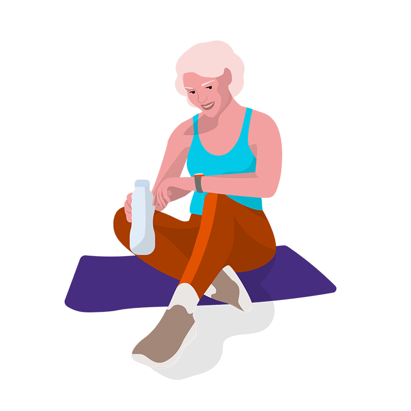 illustration of woman on yoga mat