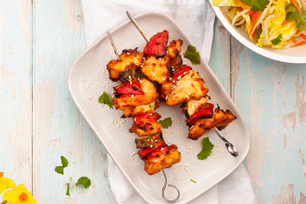 Chicken and vegetable satay